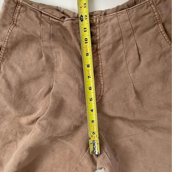 Marrakech Brown Tan Cedar Nicola Solid Pleated Pant LINEN Blend  Size 30 Large - Picture 12 of 13